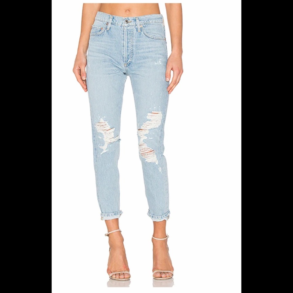 AGOLDE ripped jeans, Jamie High Rise Classic in Ever More
